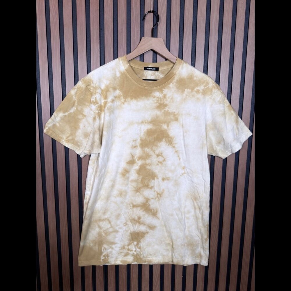 Talentless T Shirt Medium Mens Beige Ivory Tie Dye Short Sleeve Tee